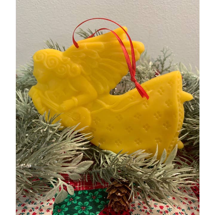 Angelo in cera d'api con liuto per la vendita all'ingrosso da parte di Low Country Beeswax