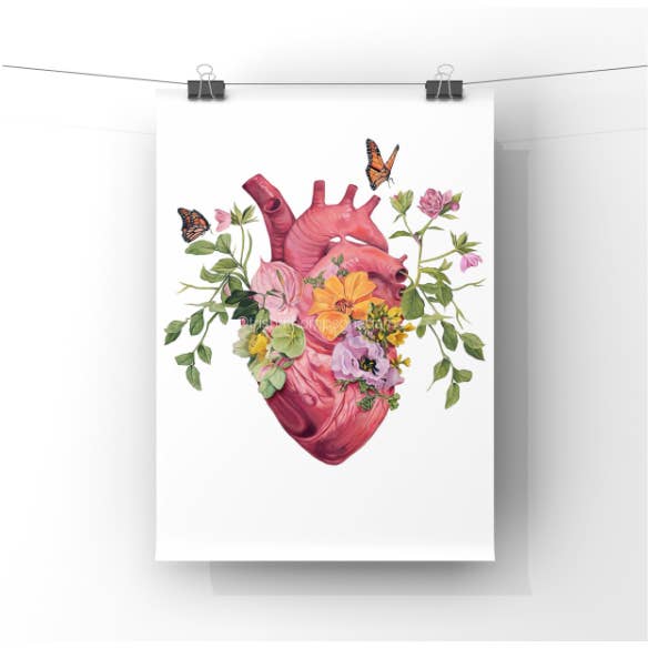 Trisha Thompson Adams - Wholesale Art Print - Flutter Heart Flower Anatomy Art Print1