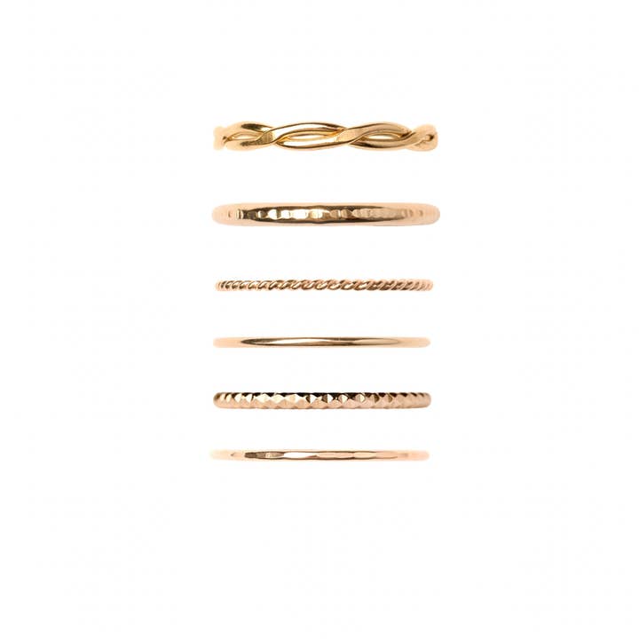Mineral and Matter - Wholesale Band/Stacked Ring - Mini Rings for Pinkie Ring, Toe Ring, Midi Ring Goldfill