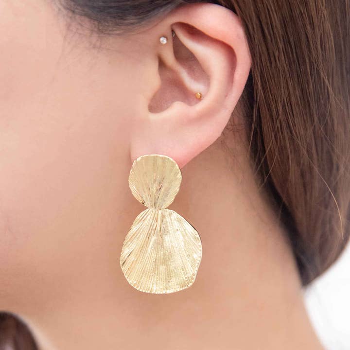Lovoda - Wholesale Dangle Earrings - Gold Shell Drop Earrings1