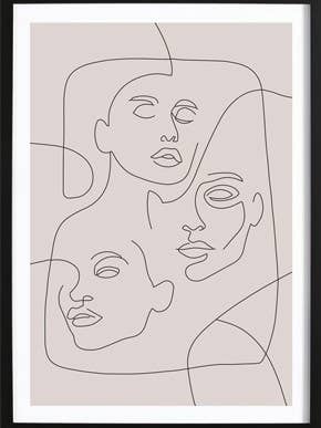 Poster för radkonst ansikten för wholesale av Wallified