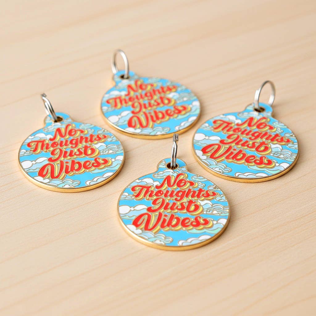 Bad Tags - Wholesale Halsbandlabel - Kat/Hond - Gepersonaliseerde huisdier ID-tag - No Thoughts Just Vibes8