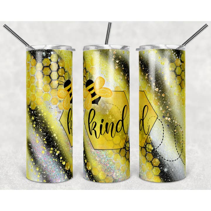 Bee Kind - 20oz Tumbler for wholesale by Crafted in the Loo, LLC