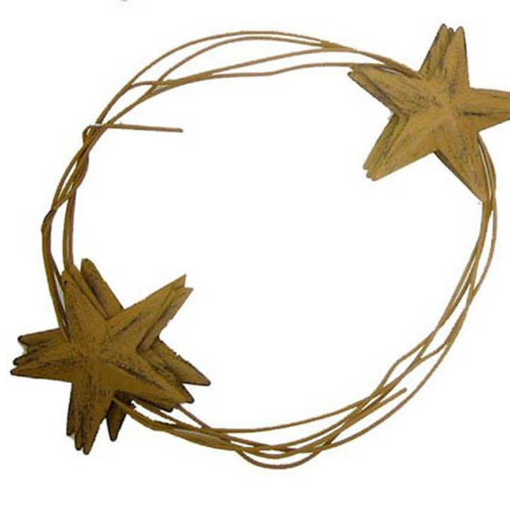 Guirnalda de alambre de estaño con estrellas, amarillo mostaza - 6 pies para venta al por mayor de Birch Maison