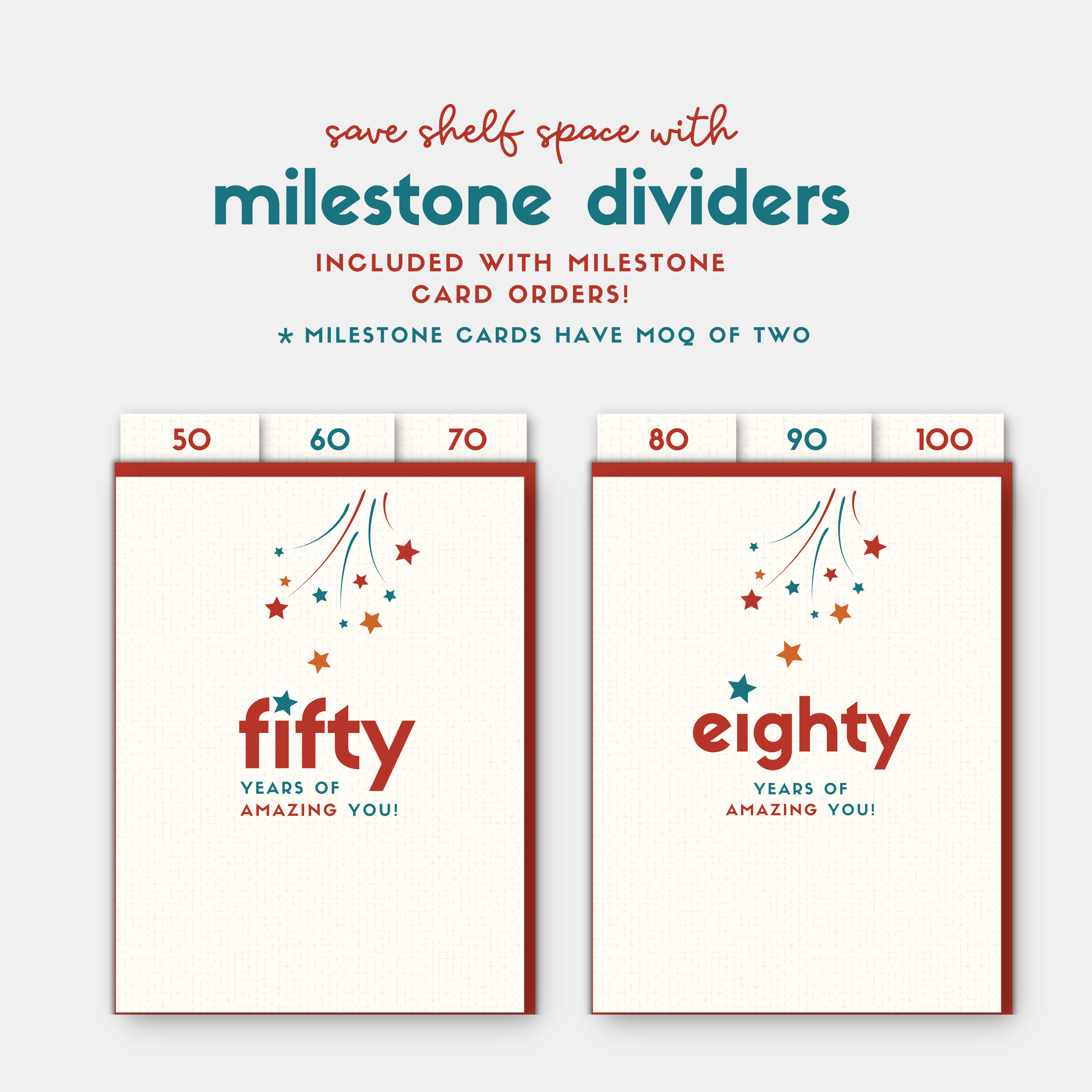 Age-Friendly Vibes - Wholesale Birthday Card - 50th through 100th milestone birthday card, Amazing You5