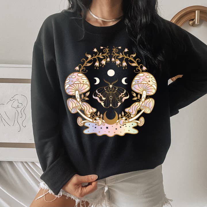 Butterfly Mushroom Ronde hals voor wholesale door Solara Boutique