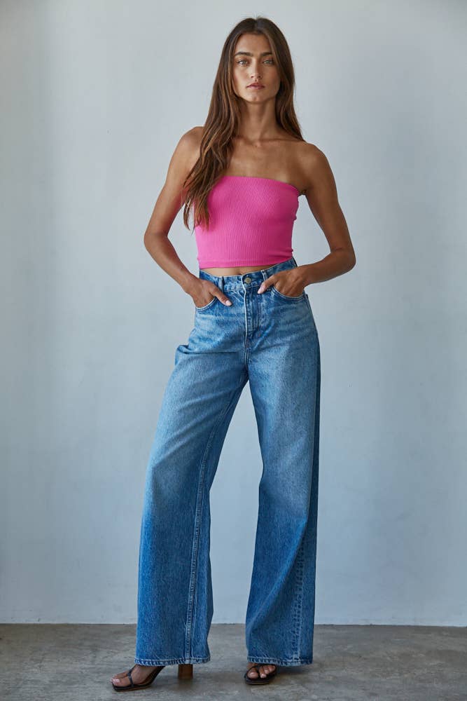 By Together - Vente Bustier – femme - S1169N | Top tube côtelé sans coutures16