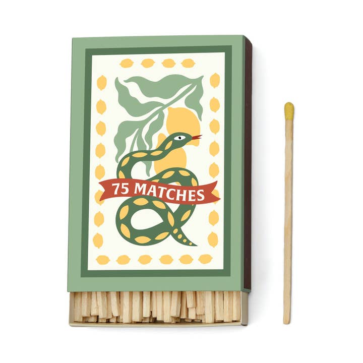 Designworks Collective – wholesale Matches – Paddywax A Dopo Boxed Matches "Snake" Yellow - 75 matches0