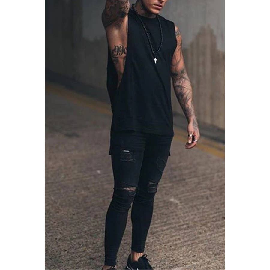 Paperdoll – wholesale Tank top – Men's – Gym Fitness Workout Cotton Sleeveless Shirt3