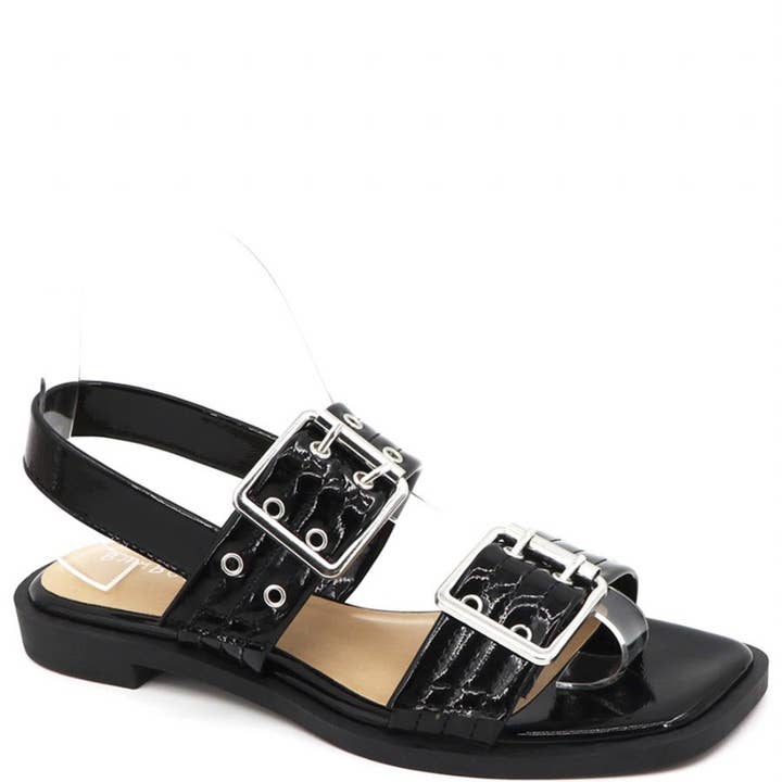 EYELET BUCKLE SLINGBACK SANDAL 1 PAIRS, PC ELVIA 04 18BK for wholesale by JOIA ACCESSORIES