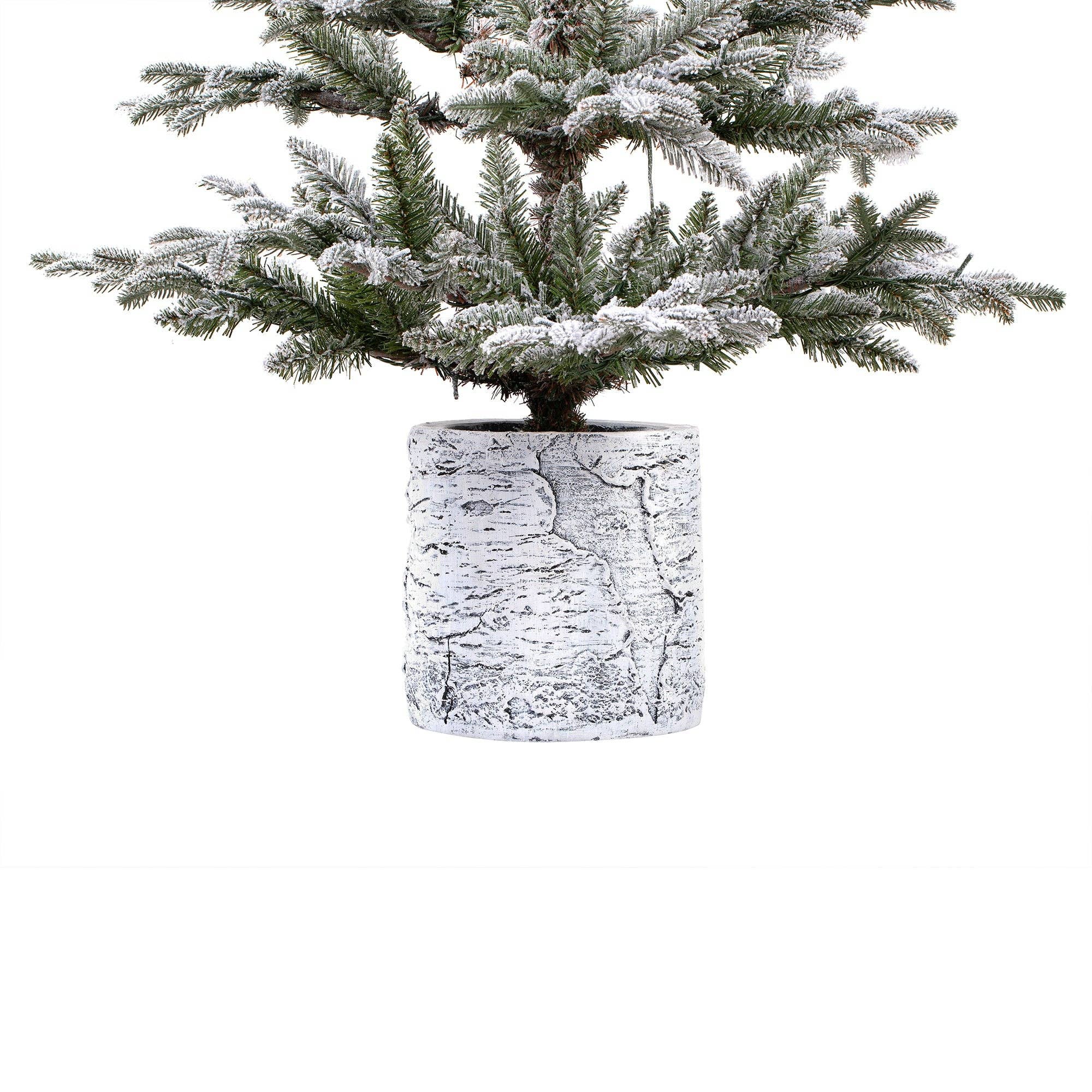 Haute Decor - Wholesale Artificial Christmas Tree - 5 Foot Prelit Flocked Timberland Fir Potted Christmas Tree2