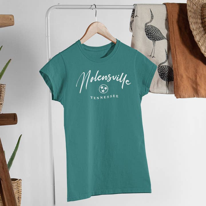 NSP Apparel - Wholesale Screen Printed T-Shirt - Women's - Custom City Womens (Heathered Teal) Tri Tee