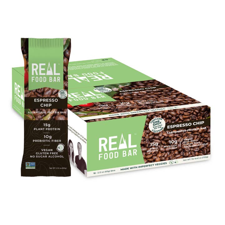 Real Food Bar - Wholesale Snack bar - Espresso Chip Protein Bar - 36 unit case pack (25.44 oz)3