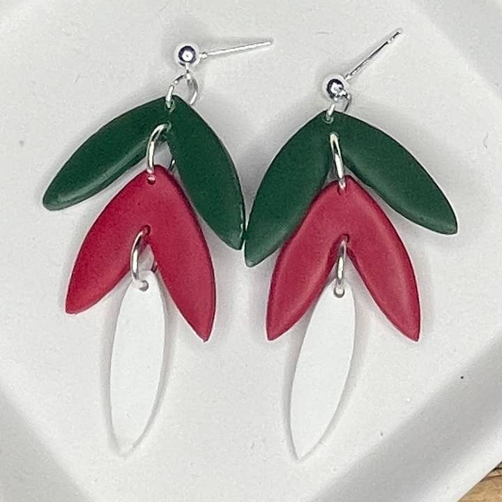 Christmas Leaf Dangles for wholesale by Asselin Designs