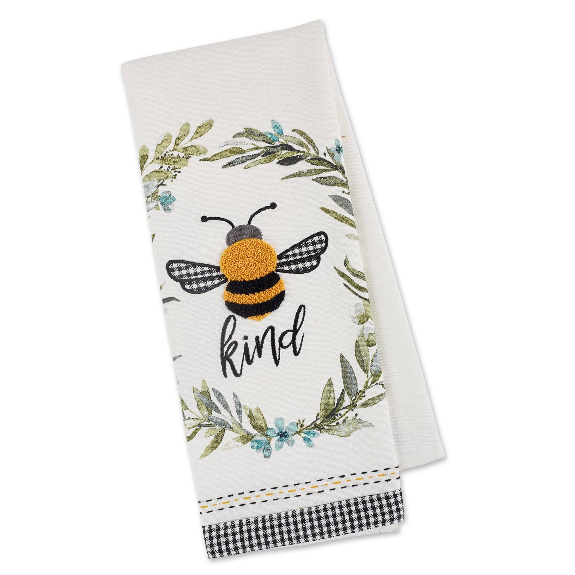 Design Imports - Wholesale Tea Towel - Bumble Bee Kind Embellished Dishtowel0