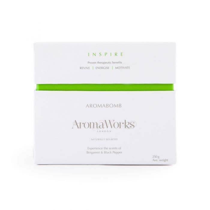 AromaWorks London - Vente Bombe de bain/poudre effervescente pour le bain - Bombe de bain Inspire Aroma à la bergamote et au citron vert1