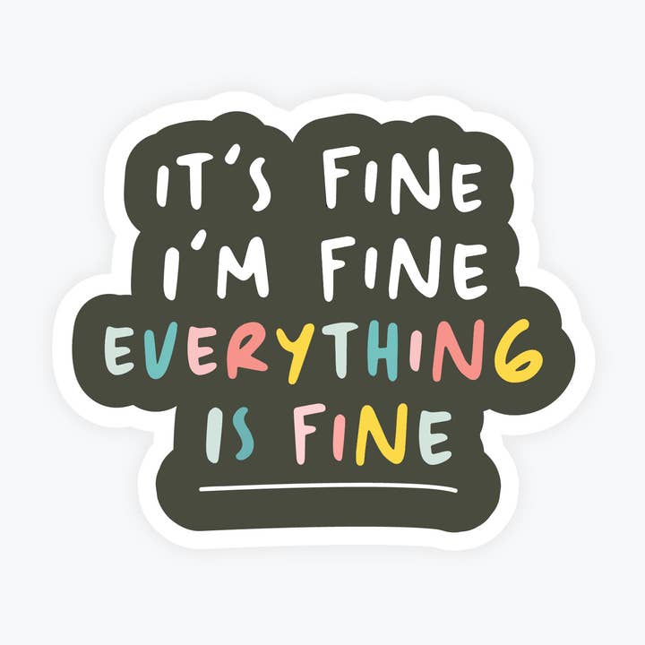 C'est bien, tout va bien, autocollants amusants, feu de benne à ordures pour la vente par Kreate Paper Co.