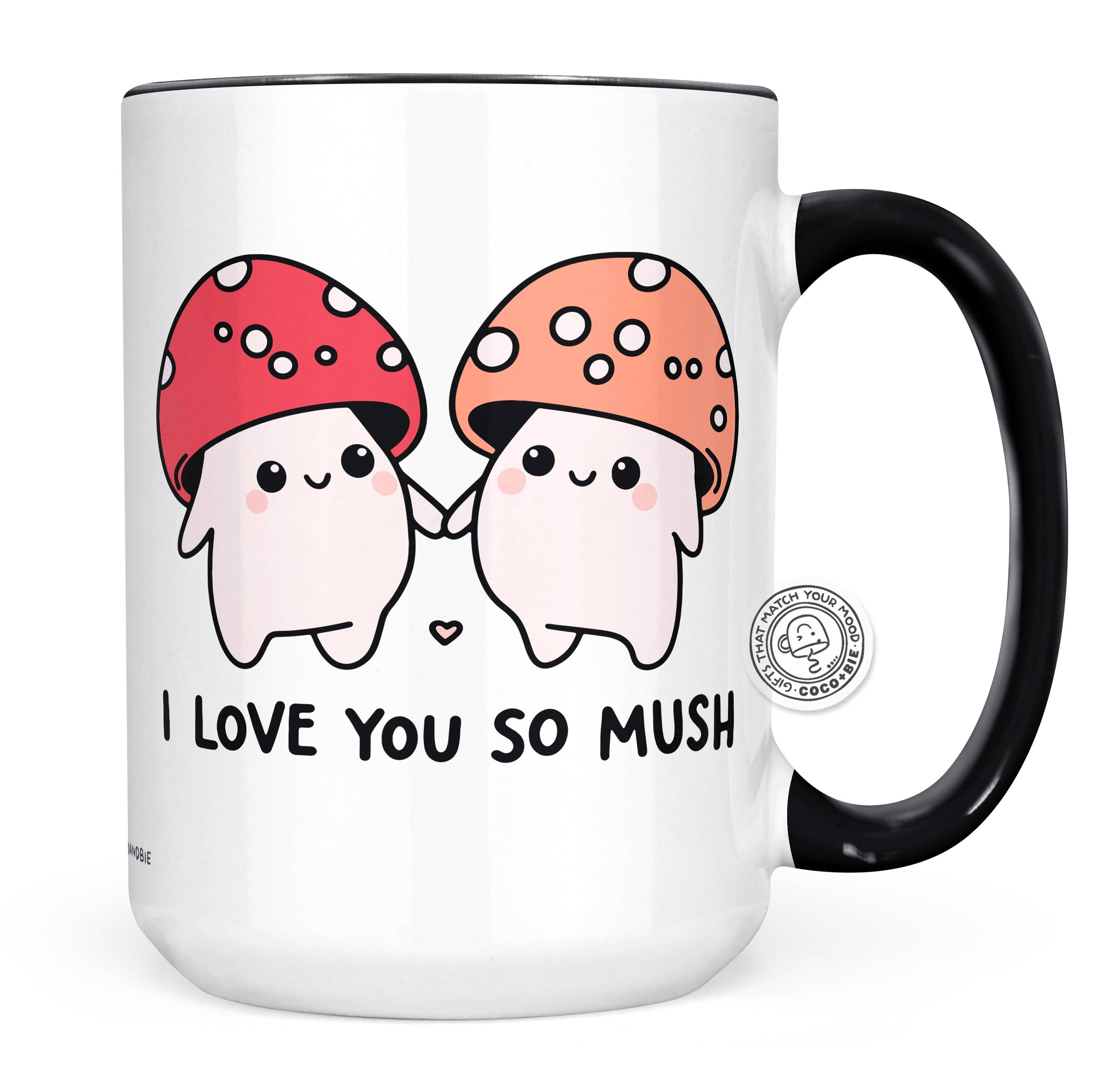coco+bie designs - Wholesale Coffee Mug - I Love You So Mush Mug - Cute Mushrooms Valentine's Day Mug4
