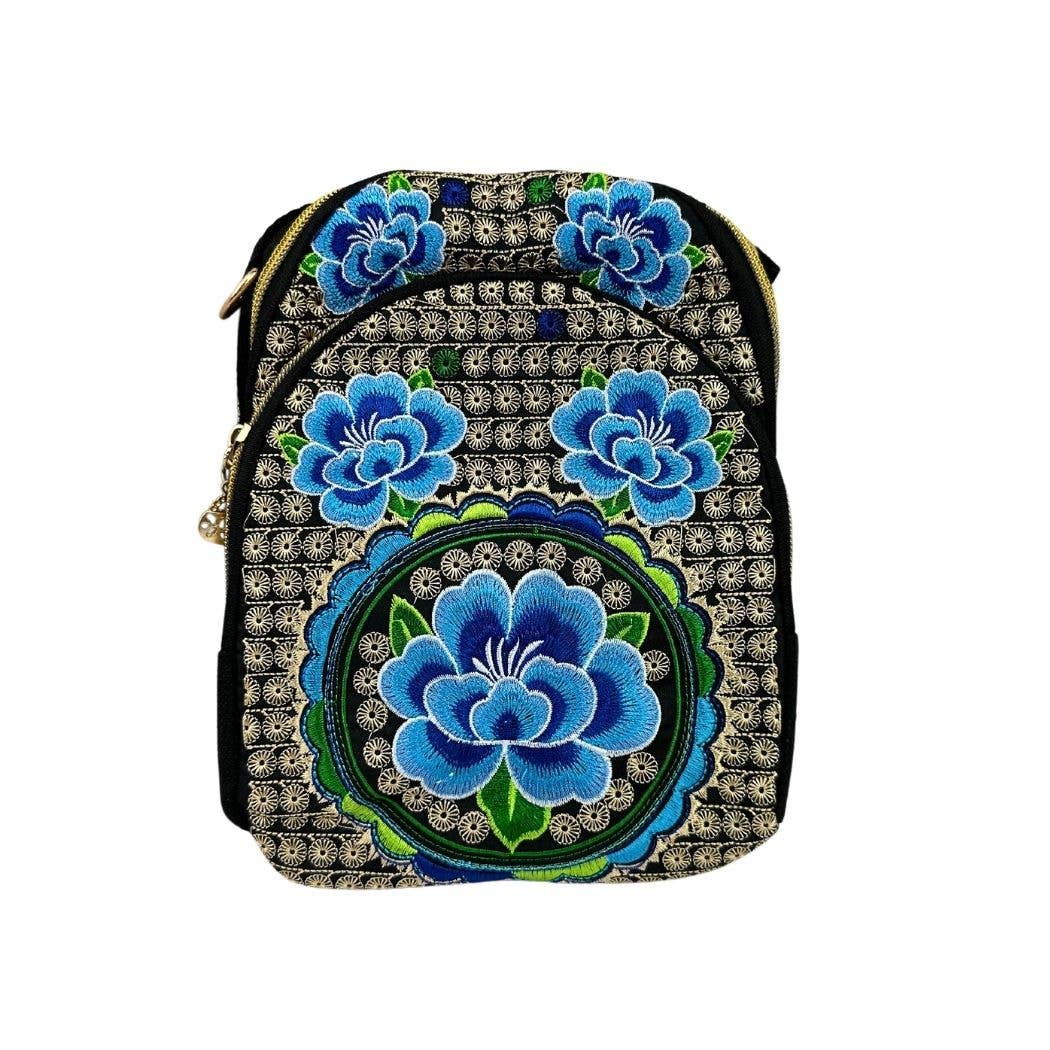 ZKY Wholesale - Wholesale Backpack - Women's - Embroidered Flower Mini Backpack, Crossbody Bag8