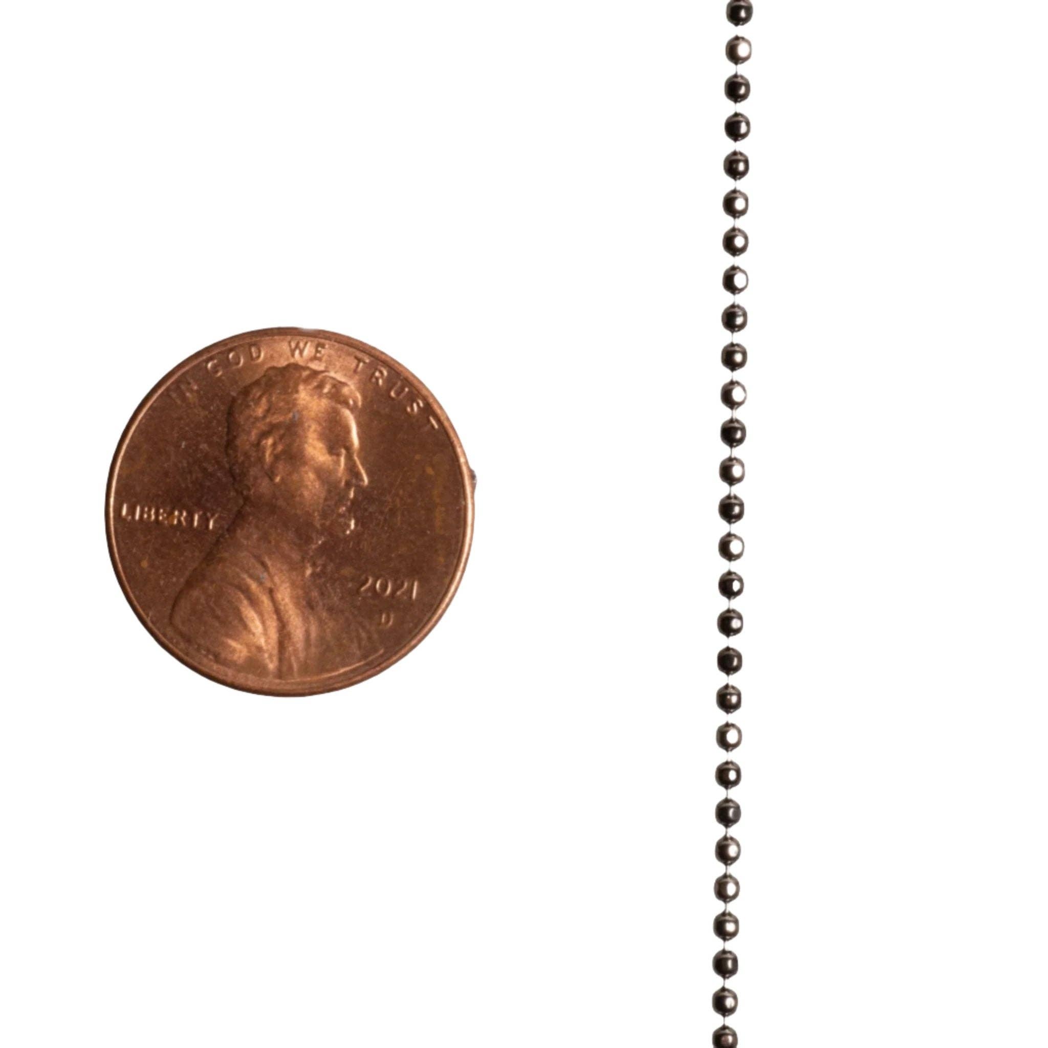 Continental Beads - Wholesale Beads - 1.5mm Diamond Cut Ball Chain Sold by The Foot - CH 85316