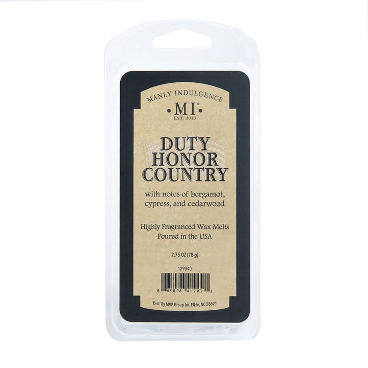 Duty Honor Country, Manly Indulgence Wax Melts, 2.75 oz for wholesale by MVP Group International INC