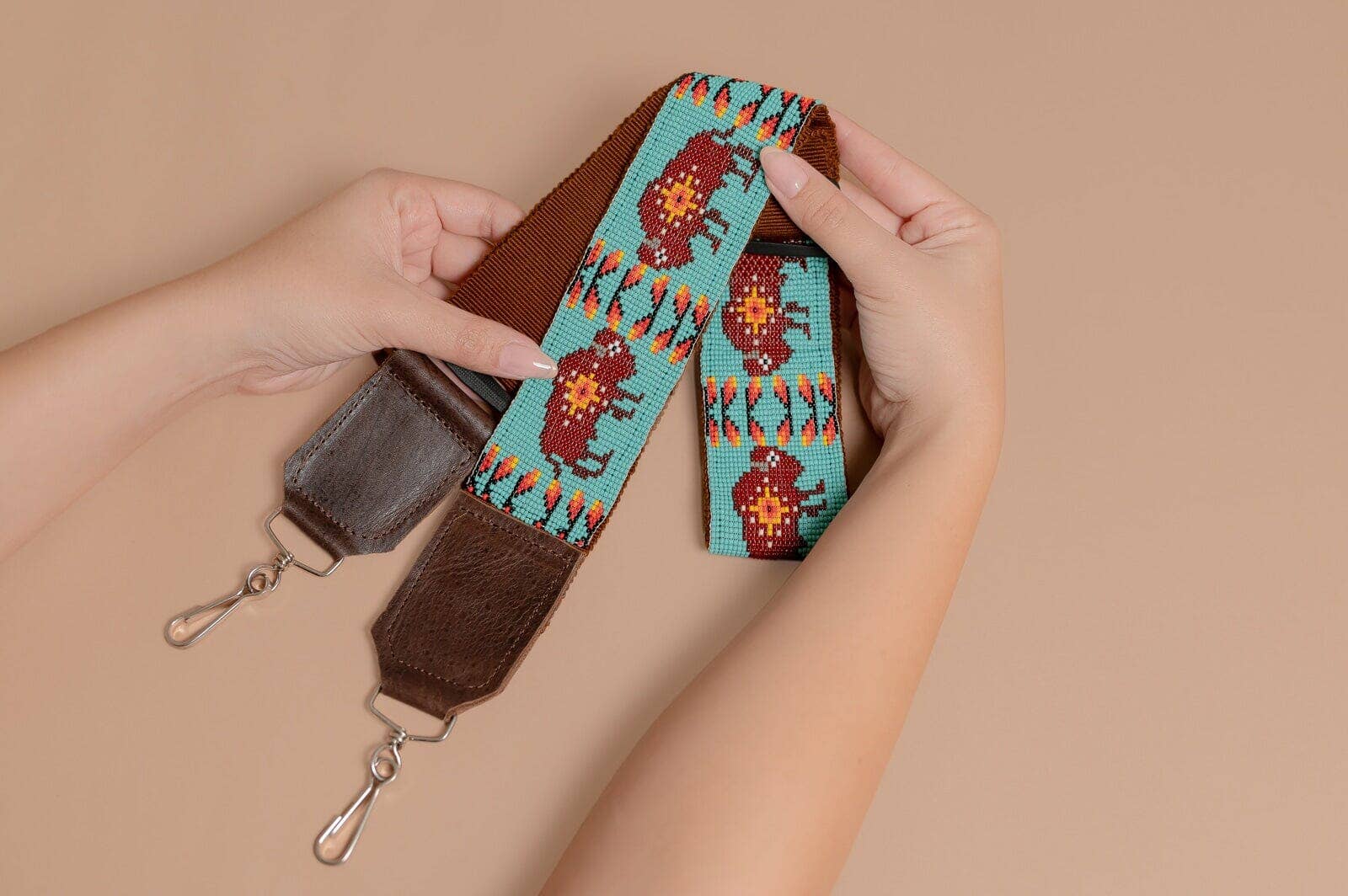 Mother Sierra - Wholesale Bag Strap - Women's - Wild Buffalo -Beaded Purse Strap with Animal Inspiration1