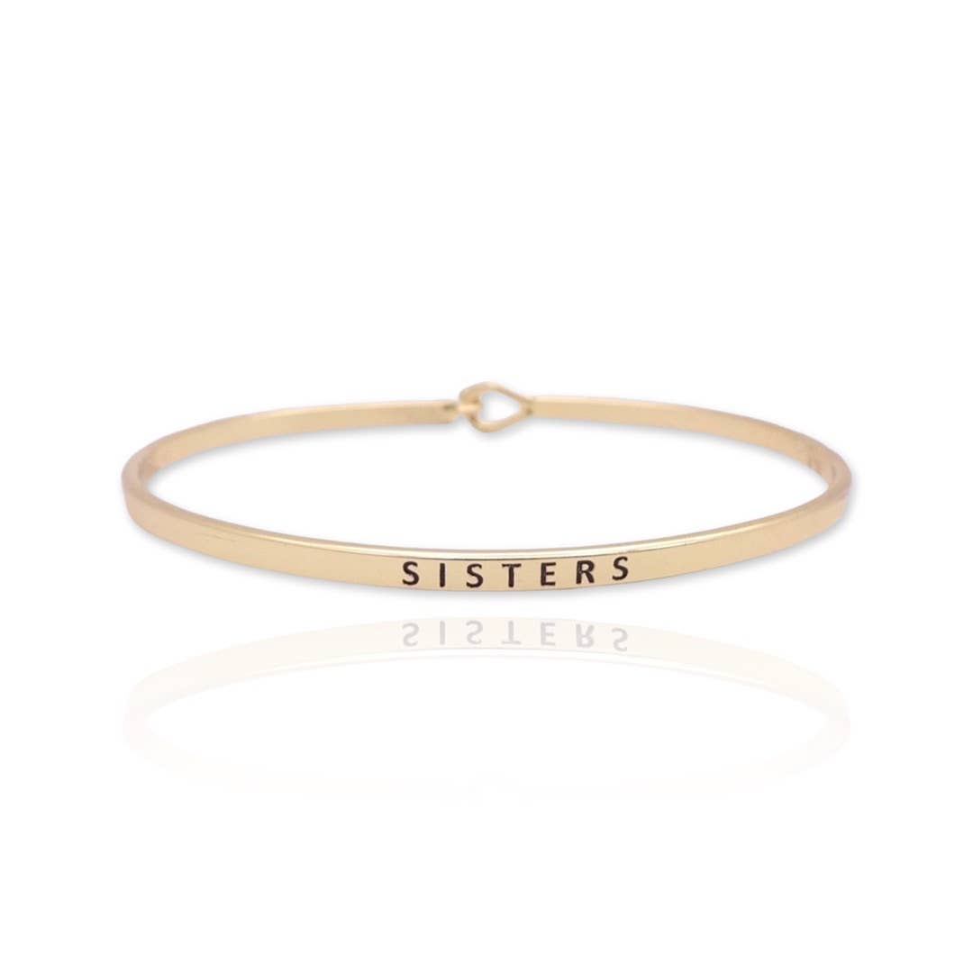 KIKICHIC - Wholesale Bangle Bracelet - Engraved Sisters Bracelet5