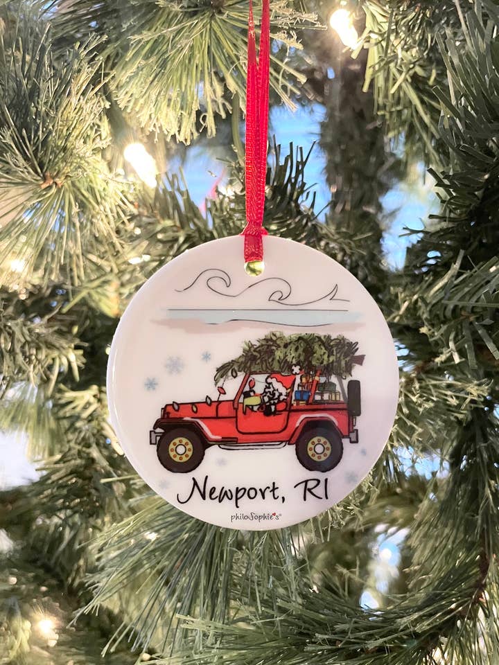 Santa en Jeep con Adorno Náutico de Playa con Nombre para venta al por mayor de philoSophie's Stationery & Gifts