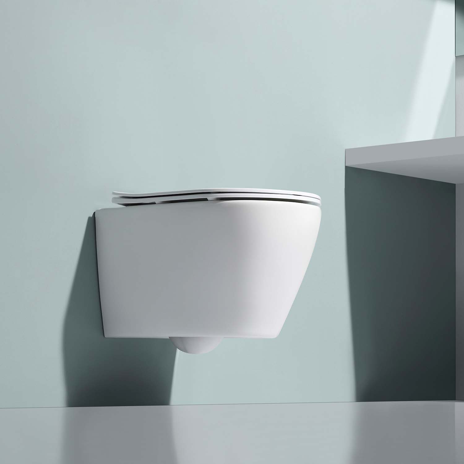 Stilform Handels GmbH - Vente Ensemble d'accessoires pour salle de bain - Toilettes suspendues sans rebord Soho 3.0 blanc brillant avec chasse Whirlflush Tornado et siège super fin19