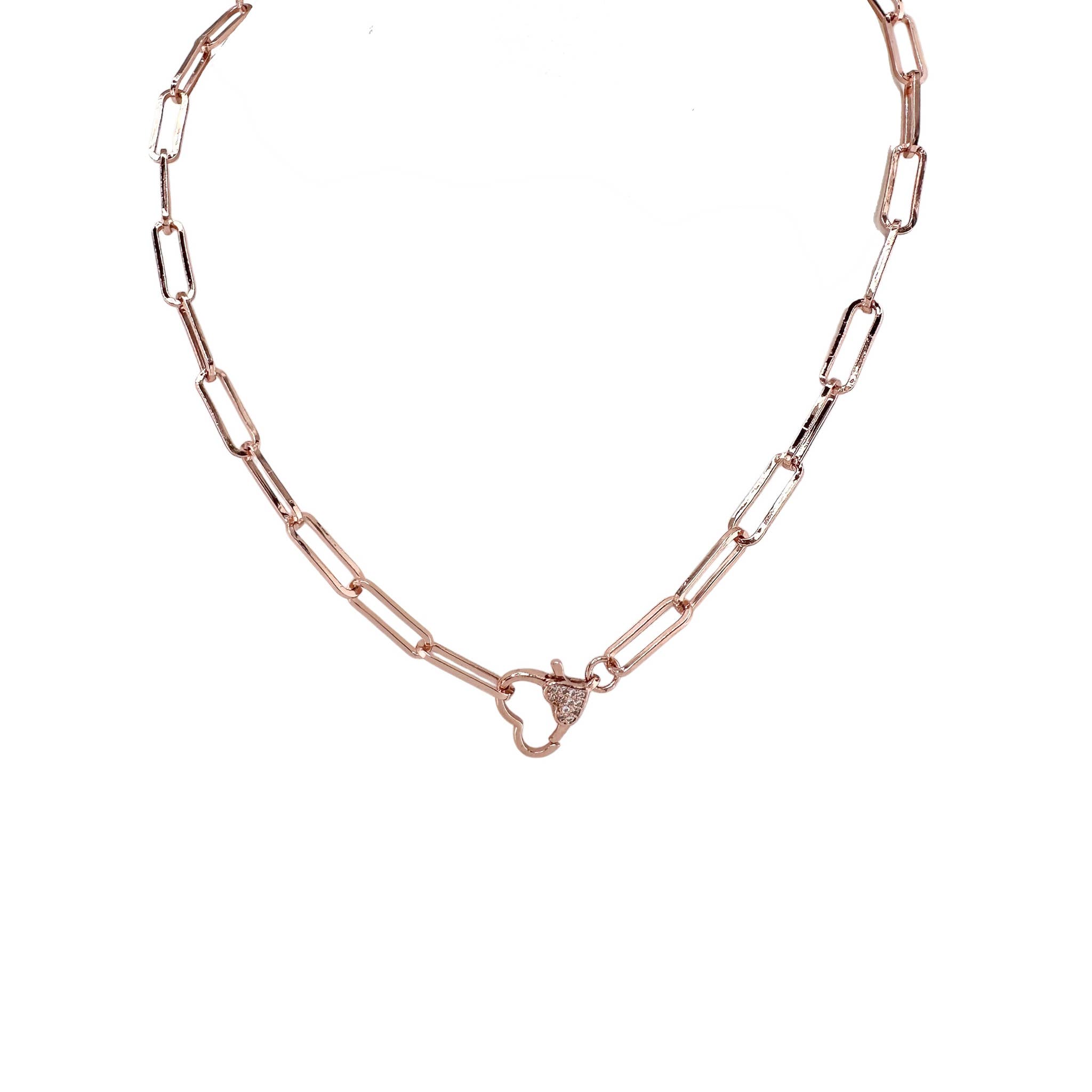 Love, Lisa – Engroshandel Led/kæde halskæde – Pam Paperclip Hjerte Kæde Halskæde1