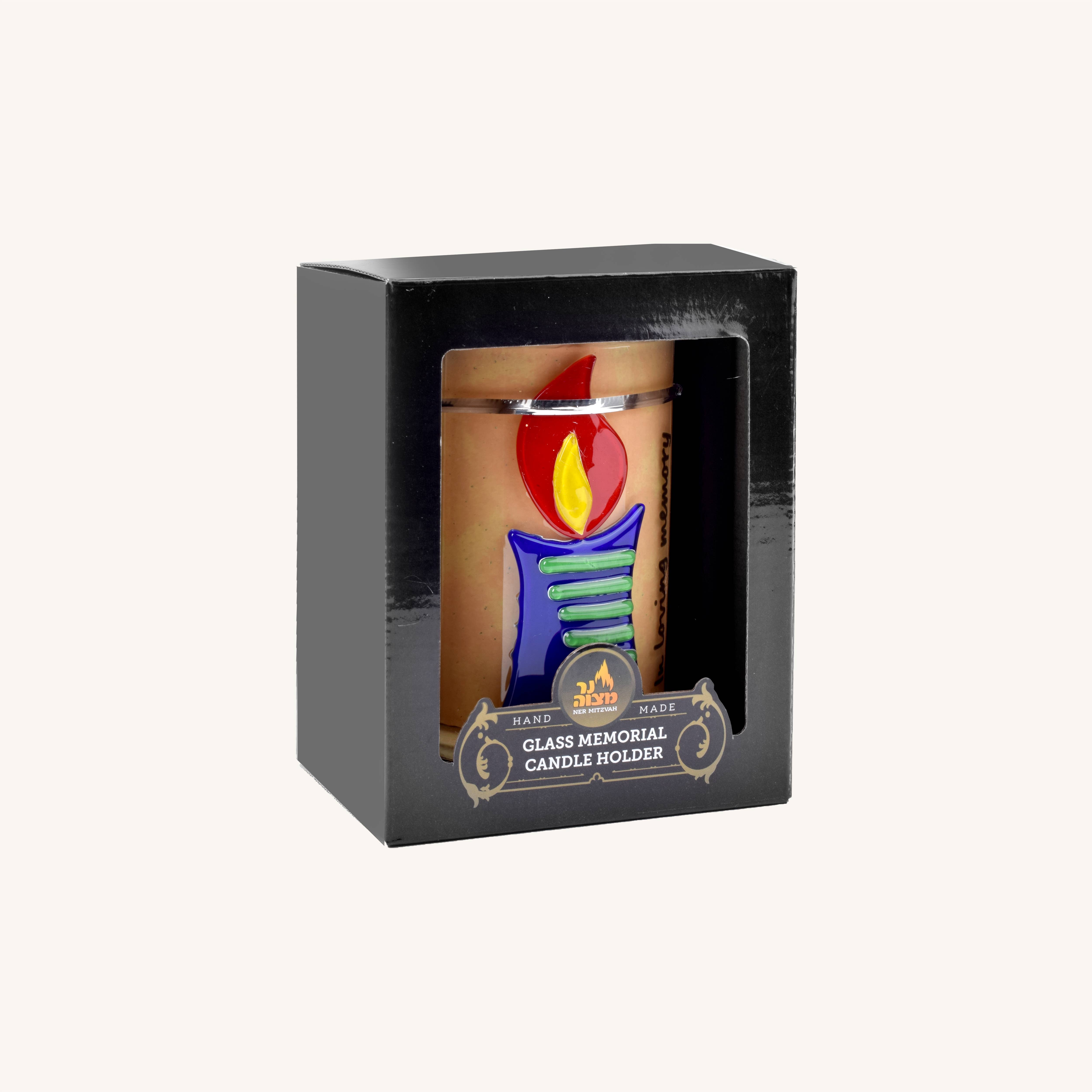 Ner Mitzvah - Vendita all'ingrosso Portacandele - Portacandele commemorativo Yahrzeit in vetro fatto a mano1