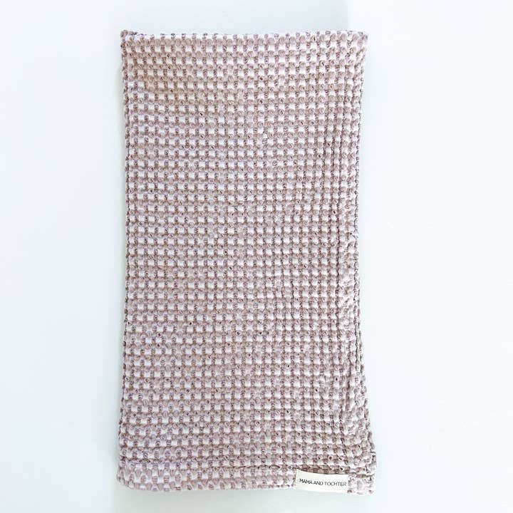 Mama and Tochter - Wholesale Tea towel - 100% Organic Cotton Rustic Waffle Tea Towel - Dusty Pink0