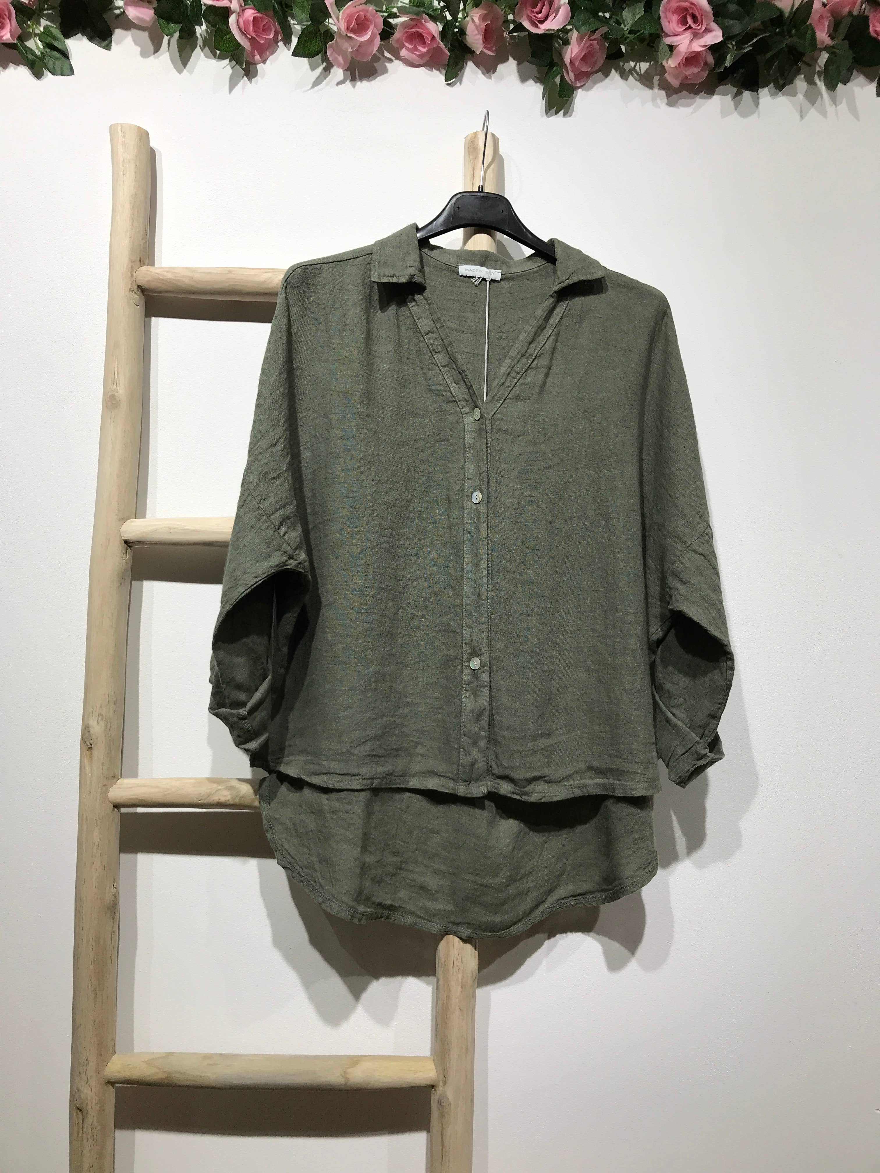 LINEN & COTTON HOUSE - Vente Chemise à col boutonné – femme - CHEMISE EN LIN. 48902 NINA72