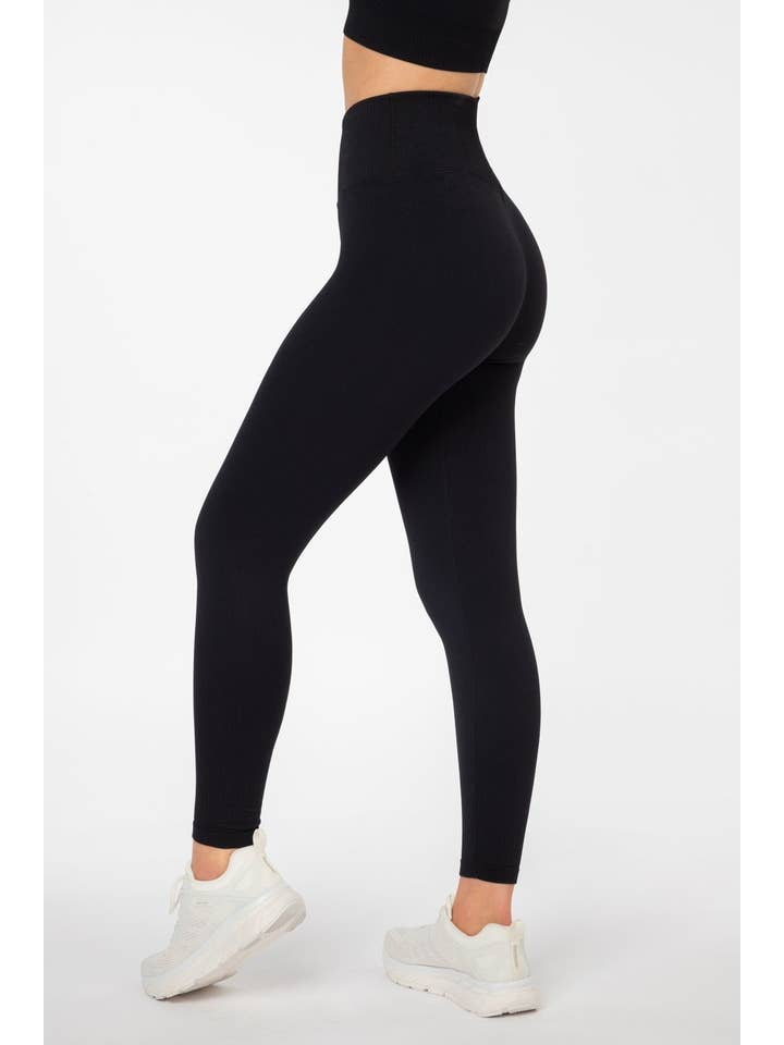 Famme - Wholesale Athletic/Lounge Leggings - Women's - Ribbed Seamless Tights8