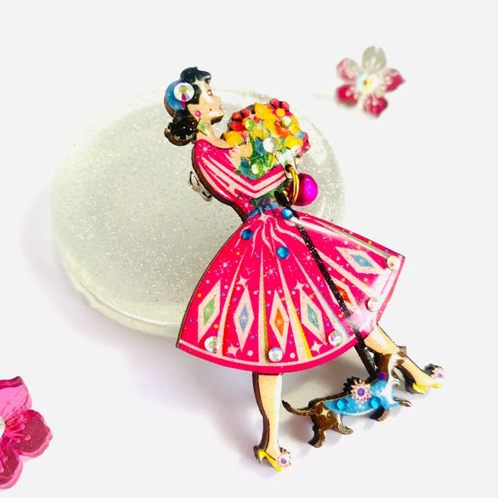 Rosie Rose Parker - Vente Broches - Broche originale rétro des années 195015