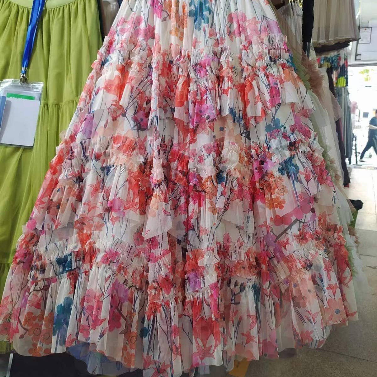 ACCITY - Wholesale Skirt - Women's - LAYERING TULLE SKIRTS WITH FLORAL PRINTS_CWBLS04005