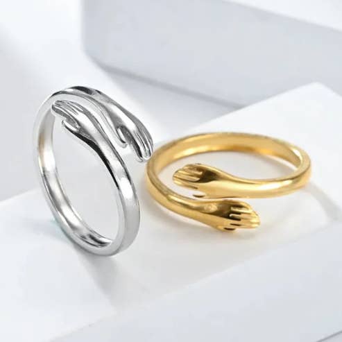 Knuffelende Armen Verstelbare Ring voor wholesale door Koch La Ni Jewelry