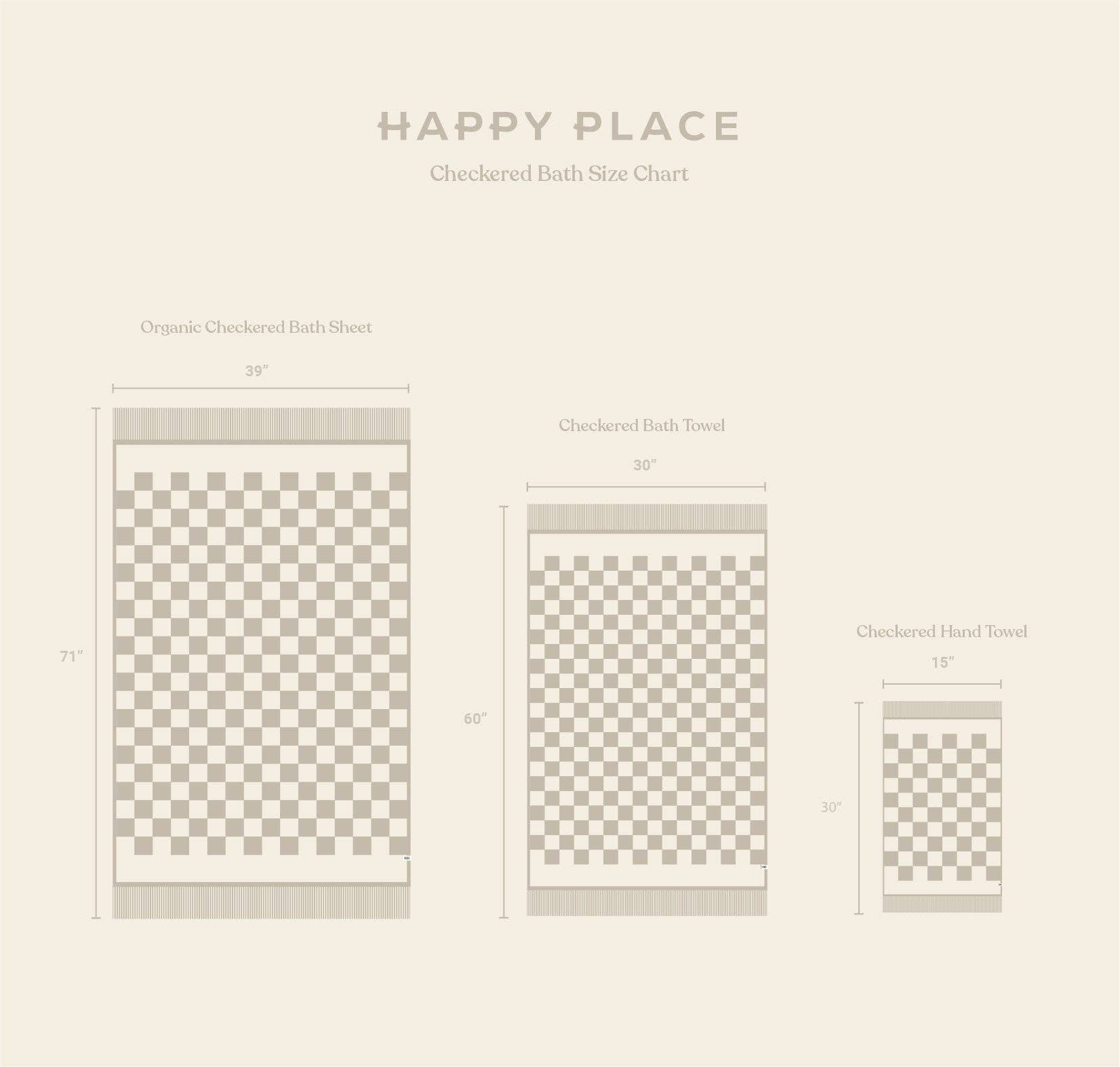 Happy Place Brand - Wholesale Bath Towel - Organic Checkered Bath Towel7