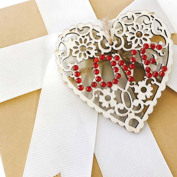 Wrapables Wooden Heart Ornament Hanging Love Decoration (Set for wholesale by Wrapables.com