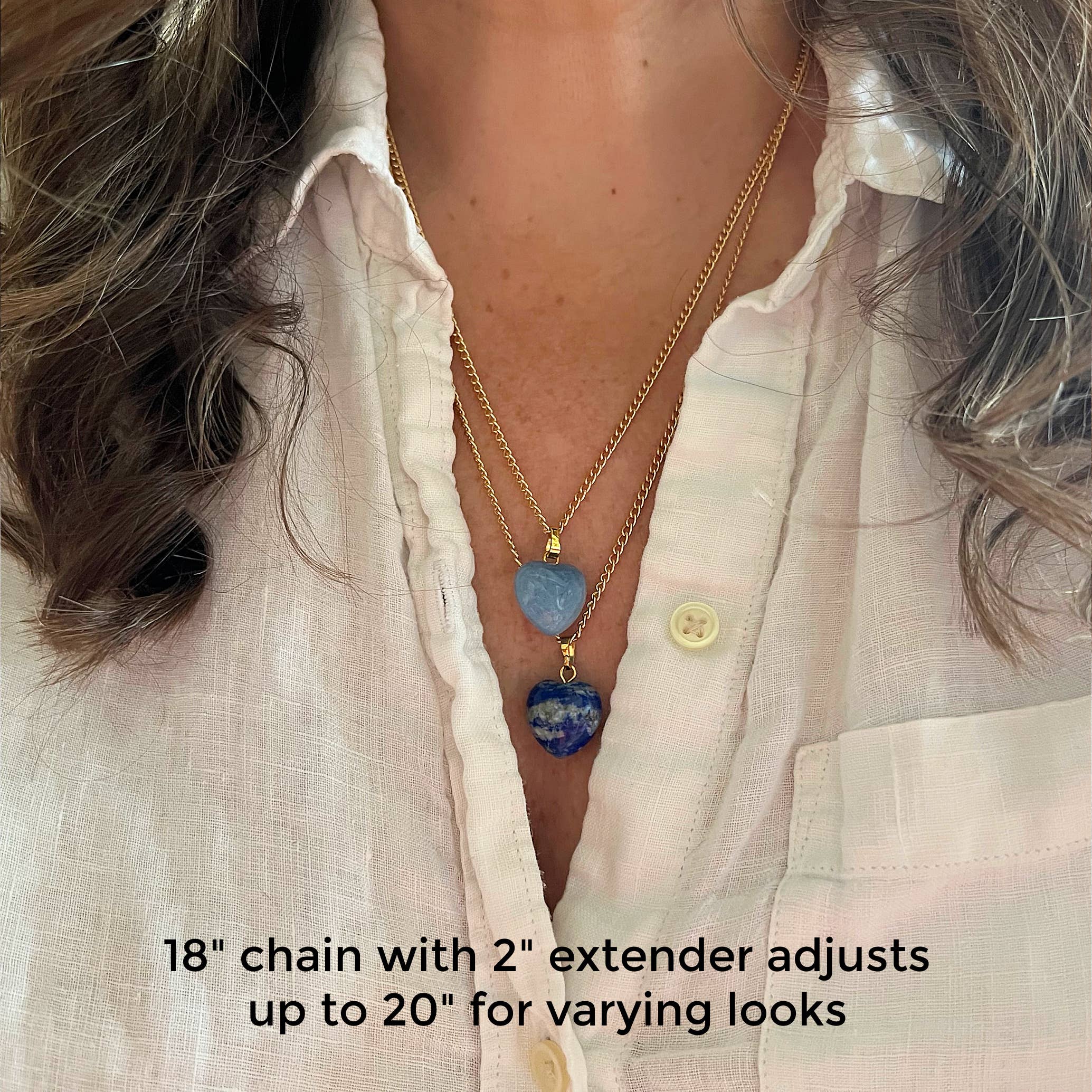 Libby & Smee - Wholesale Pendant/Charm Necklace - Crystal Gemstone Heart Necklace on Gold Chain5