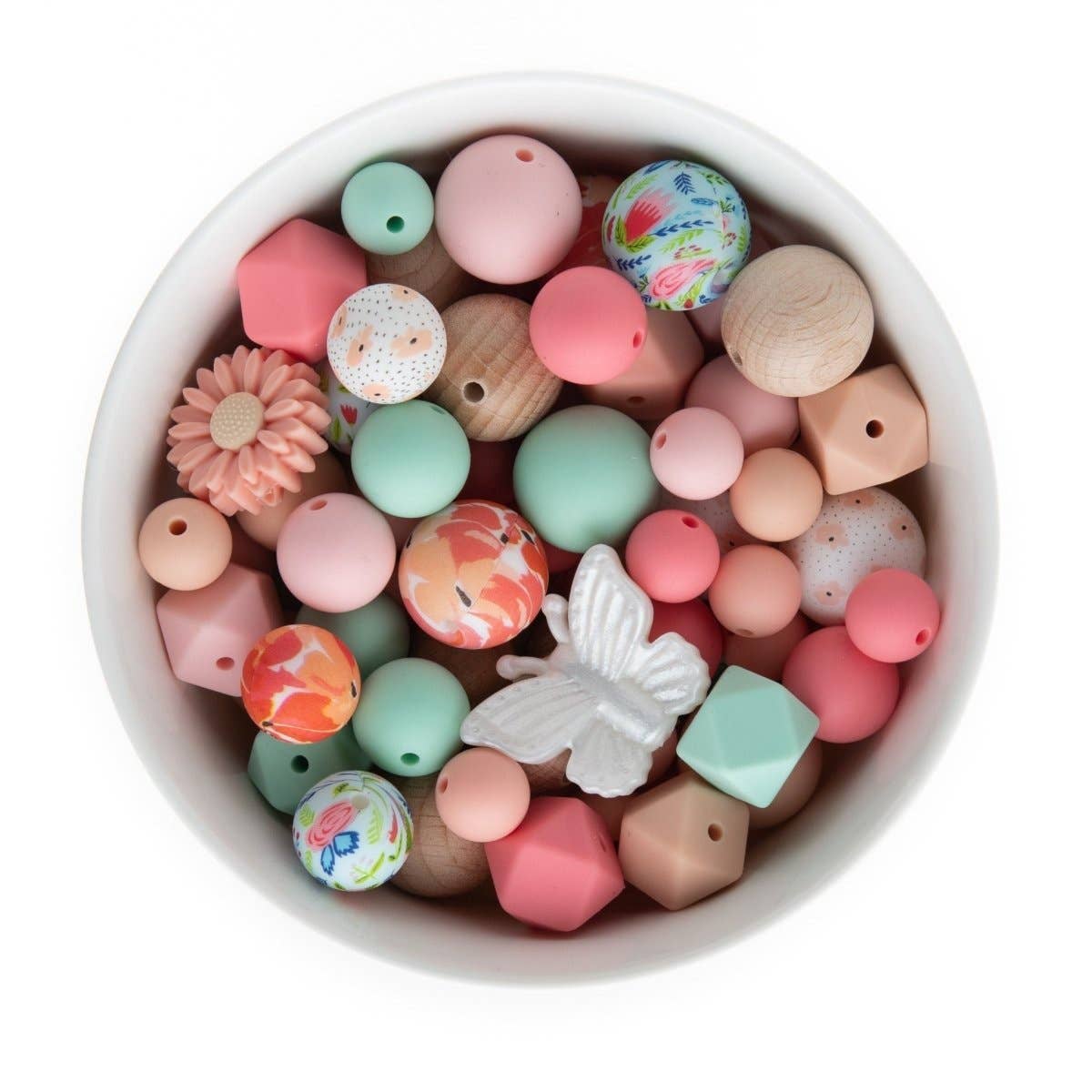 Cara & Co Silicone Craft Supply - Wholesale Beads - Floral Theme Silicone Bead Packs
