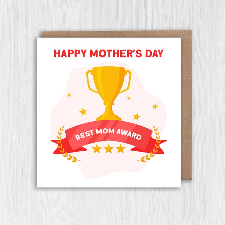 Prints With Personality – wholesale Mother’s Day card – Mother's Day card: Best mum/mom award (Size A6/A5/A4/Square)