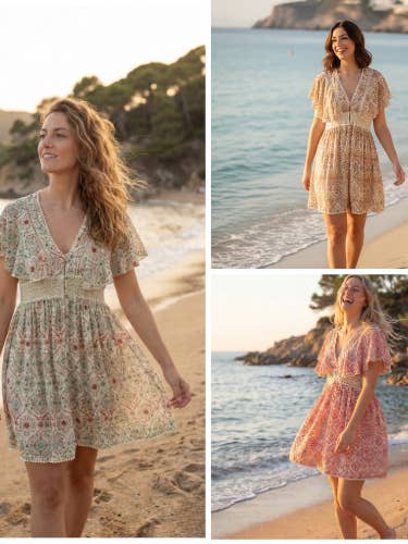 Pack of 3 EMMA short dresses for wholesale by Lula Natura