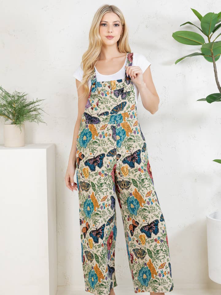 Butterfly Wide Leg Overall for wholesale by LA Soul