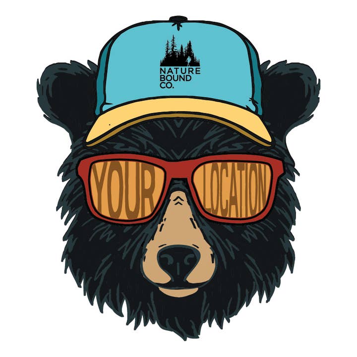 Cool Bear Sticker | Red Glasses for wholesale by Nature Bound Co