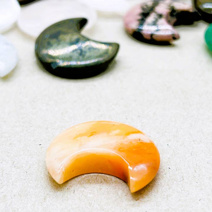 Mindful Living Co. - Wholesale Spiritual Stone/Crystal - Crescent Moon Handmade Gemstone Carvings