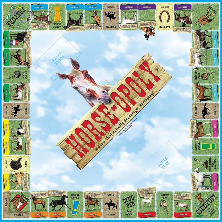 Outset Games and Cobble Hill Puzzles - Wholesale Board Game - Horse-Opoly Board Game