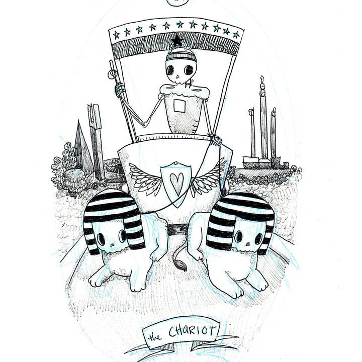 Cat Rocketship - Wholesale Tarot Cards - The Skeleton Tarot Deck5