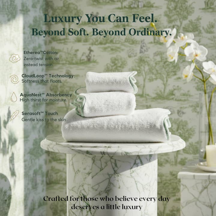 Lotus Linen - Wholesale Hand towel - Luxury Cotton Hand Towels with Scallop Piping102