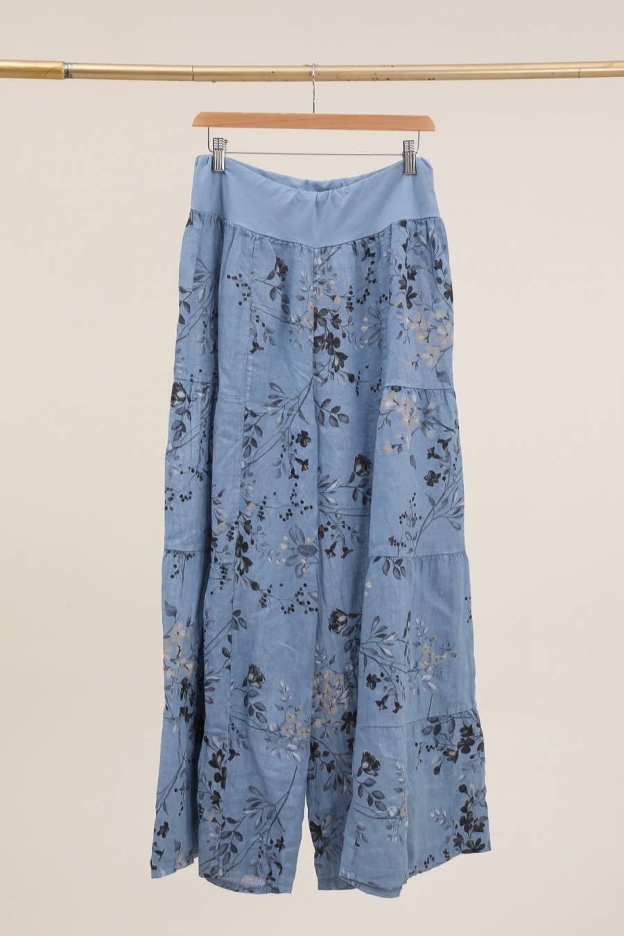 LÉA & LUC - Wholesale Pants - Women's - Floral print trousers in 100% Linen REF. 305265